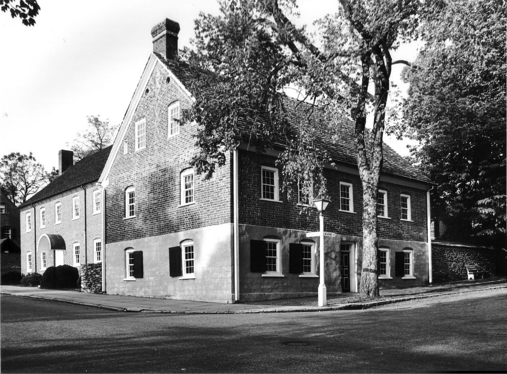 Exterior of the Boys' School, 1973. The organ was on display here as part of the Wachovia Historical Society from 1896 to 1978. (Photo courtesy of Old Salem, Inc.)