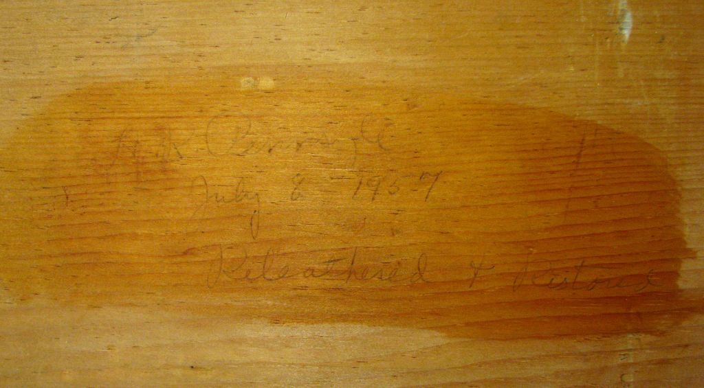 Signature inside of the bellows dating the last work (1957).