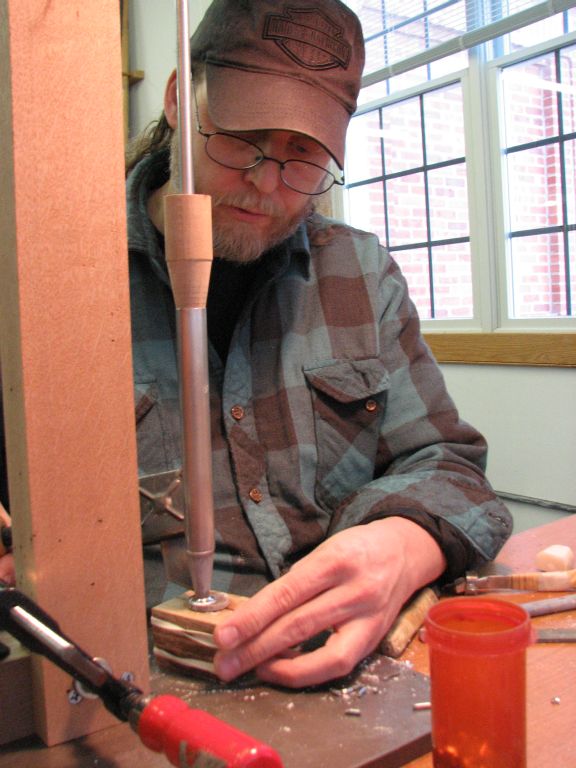 Jeff Peterson making the new Clarionet stop, which was missing from the organ.